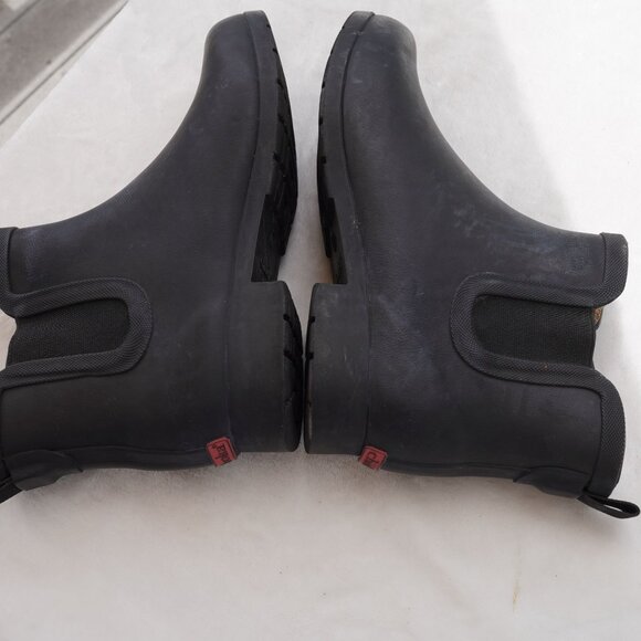 Chooka Black Rubber Chelsea Rain Boots Fleece Lined Size 10 - Picture 7 of 10